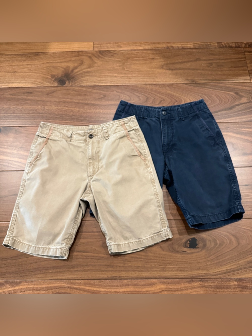 Men's Old Navy Flat-Front Chino Shorts Bundle (Set of 2)  29” waist 9” inseam